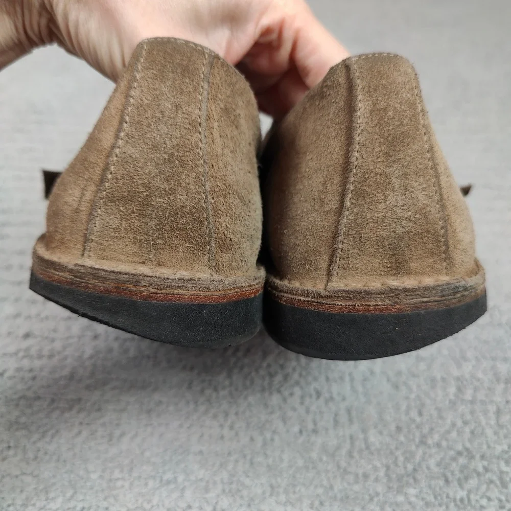 John Varvatos Monk Strap Loafers Mens 11.5 Tan Suede Shoes Made in Italy‎